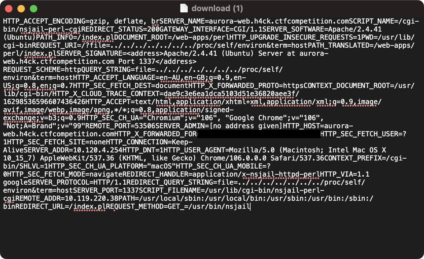 Getting /proc/self/environ